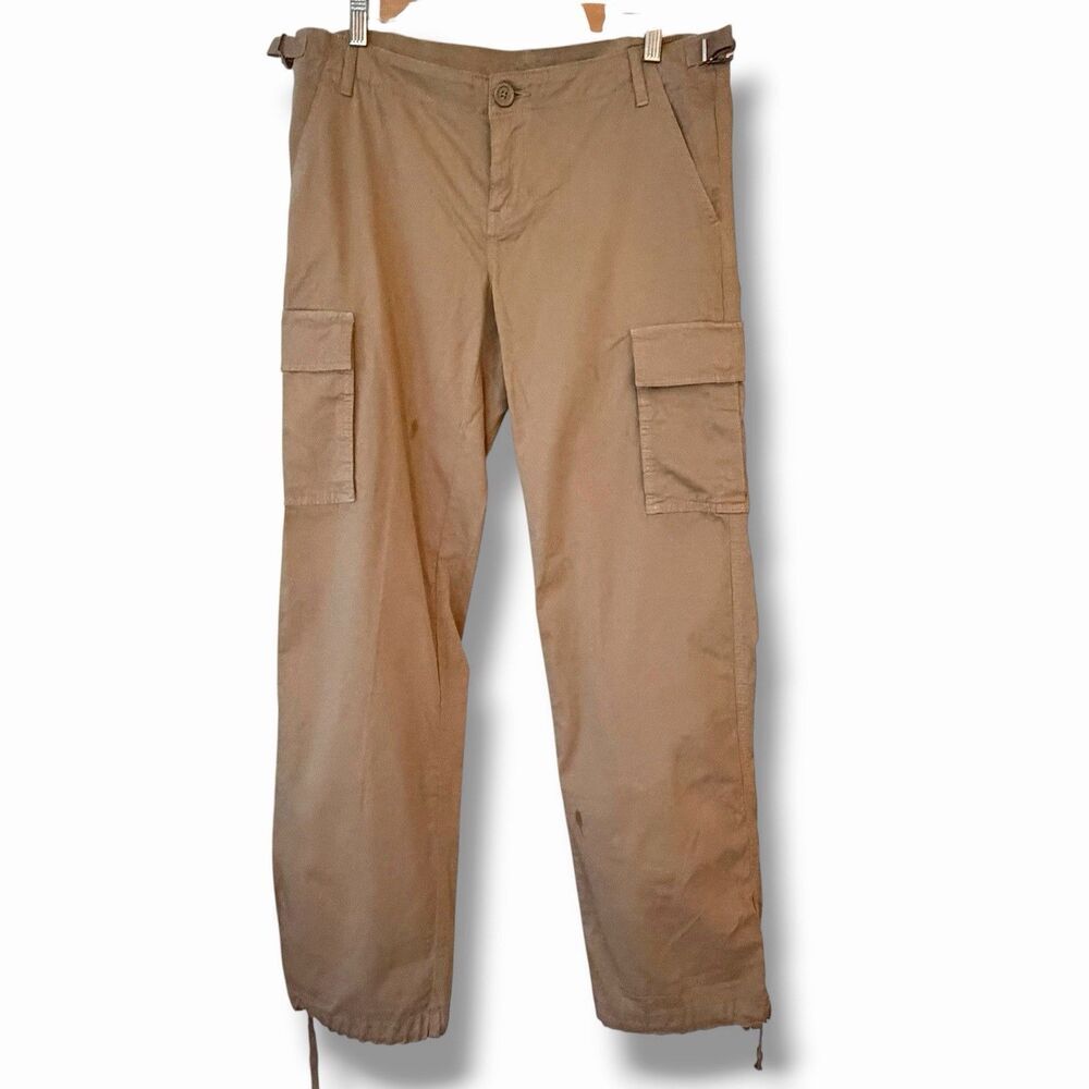 NWT Tory Burch Cargo Pants Drawstring Cuffs Italian Khaki Size 30 Waist